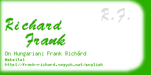 richard frank business card